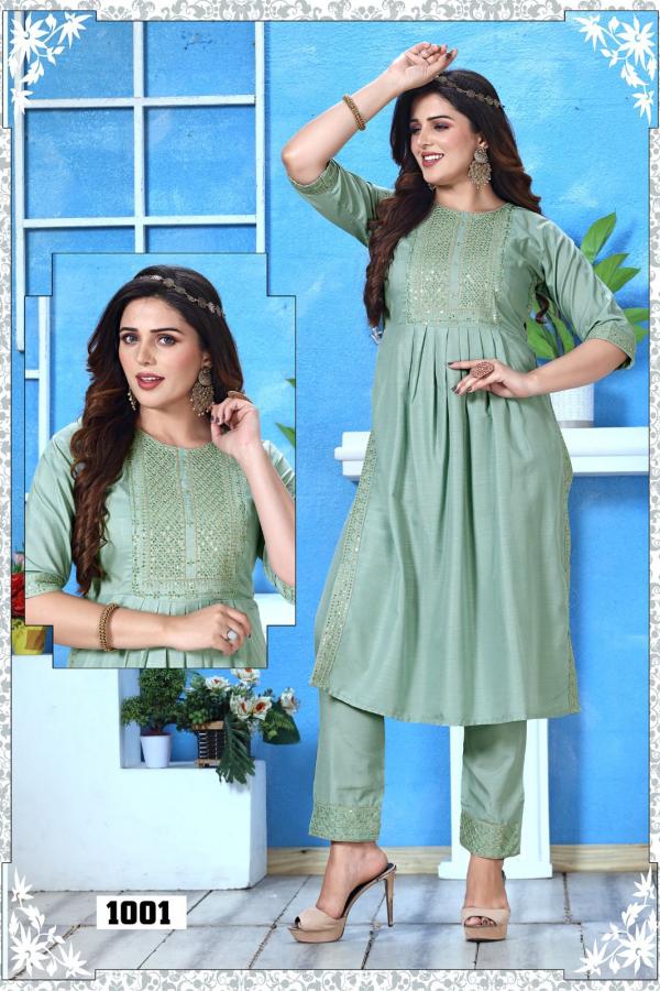 Trendy Samreen Silky Slub Designer Exclusive Kurti collection